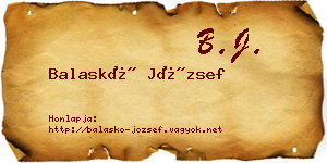 Balaskó József névjegykártya